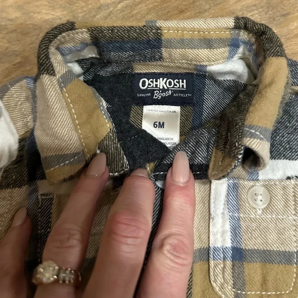OSHKOSH Flannel Bodysuit and CARTERS Jacket Bundle, Size 6M